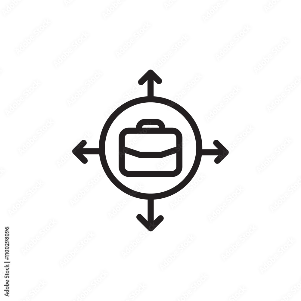 Poster Growing graph Icon Outline vector for web ui
