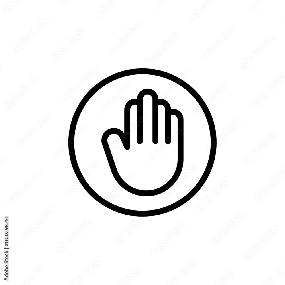 Poster hand icon outline vector for web ui