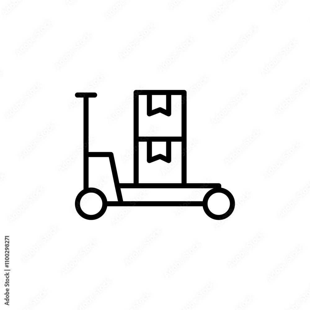 Poster Hand pallet jack icon Outline vector for web ui