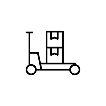 recommend clip art: Hand pallet jack icon Outline vector for web ui