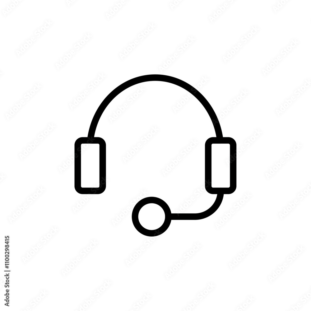 Poster helpdesk headphone icon outline vector for web ui