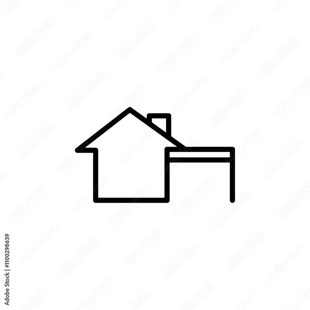 Poster house with garage icon Outline vector for web ui