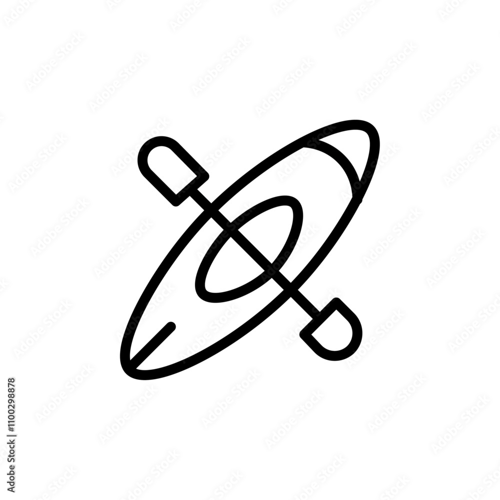 Aufkleber kayak icon outline vector for web ui