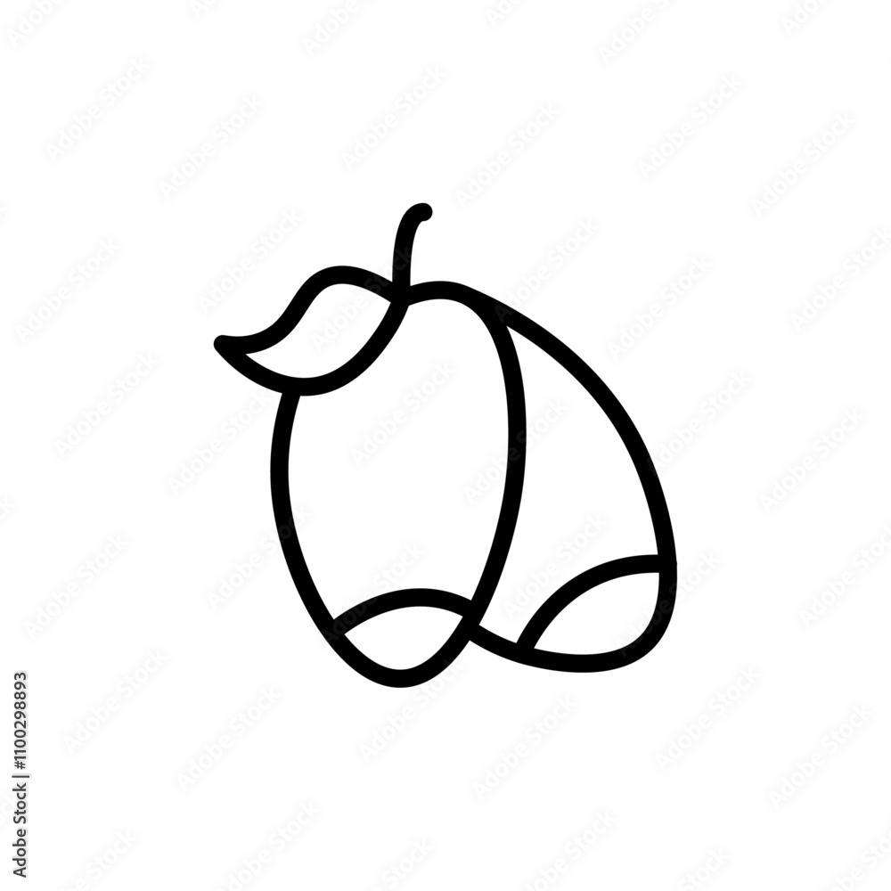 Poster Jujube icon Outline vector for web ui