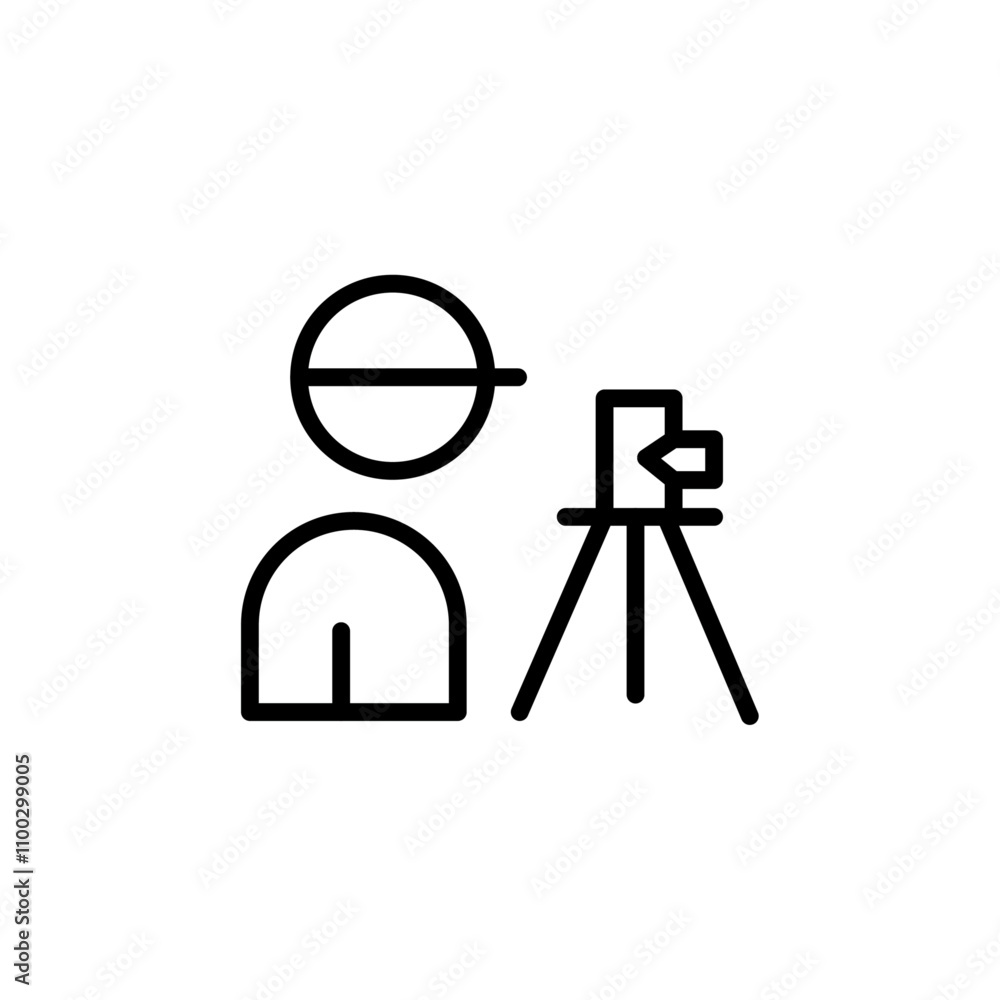 Poster land surveyor icon Outline vector for web ui