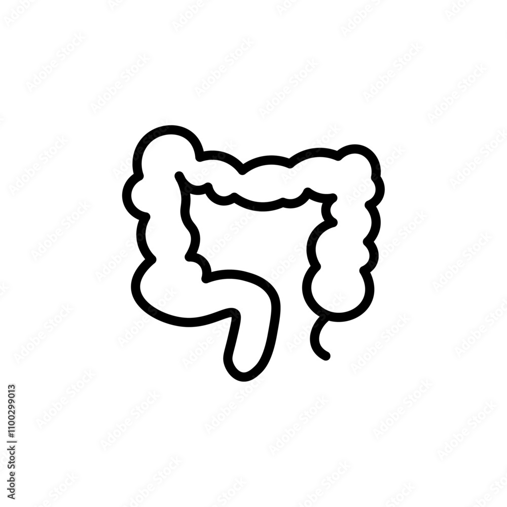 Aufkleber Large intestine icon Outline vector for web ui