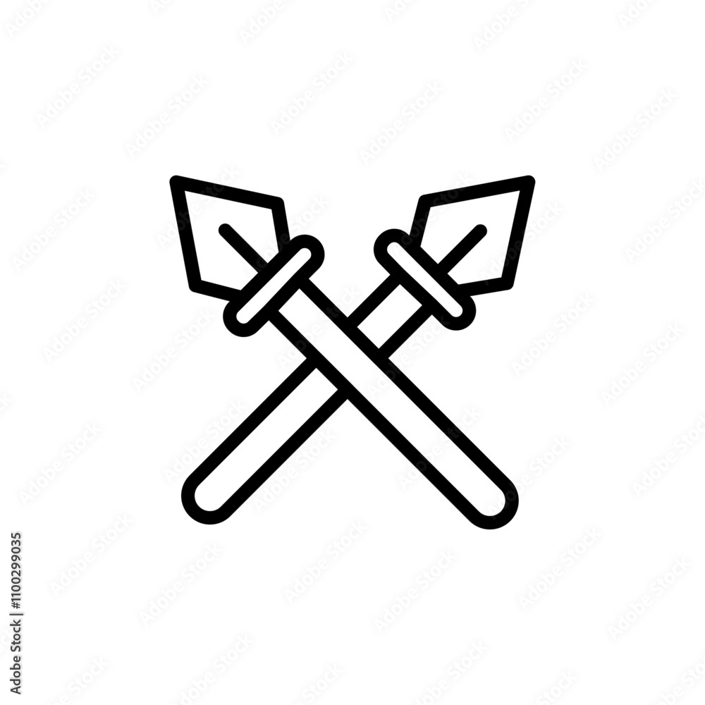 Aufkleber lance icon Outline vector for web ui