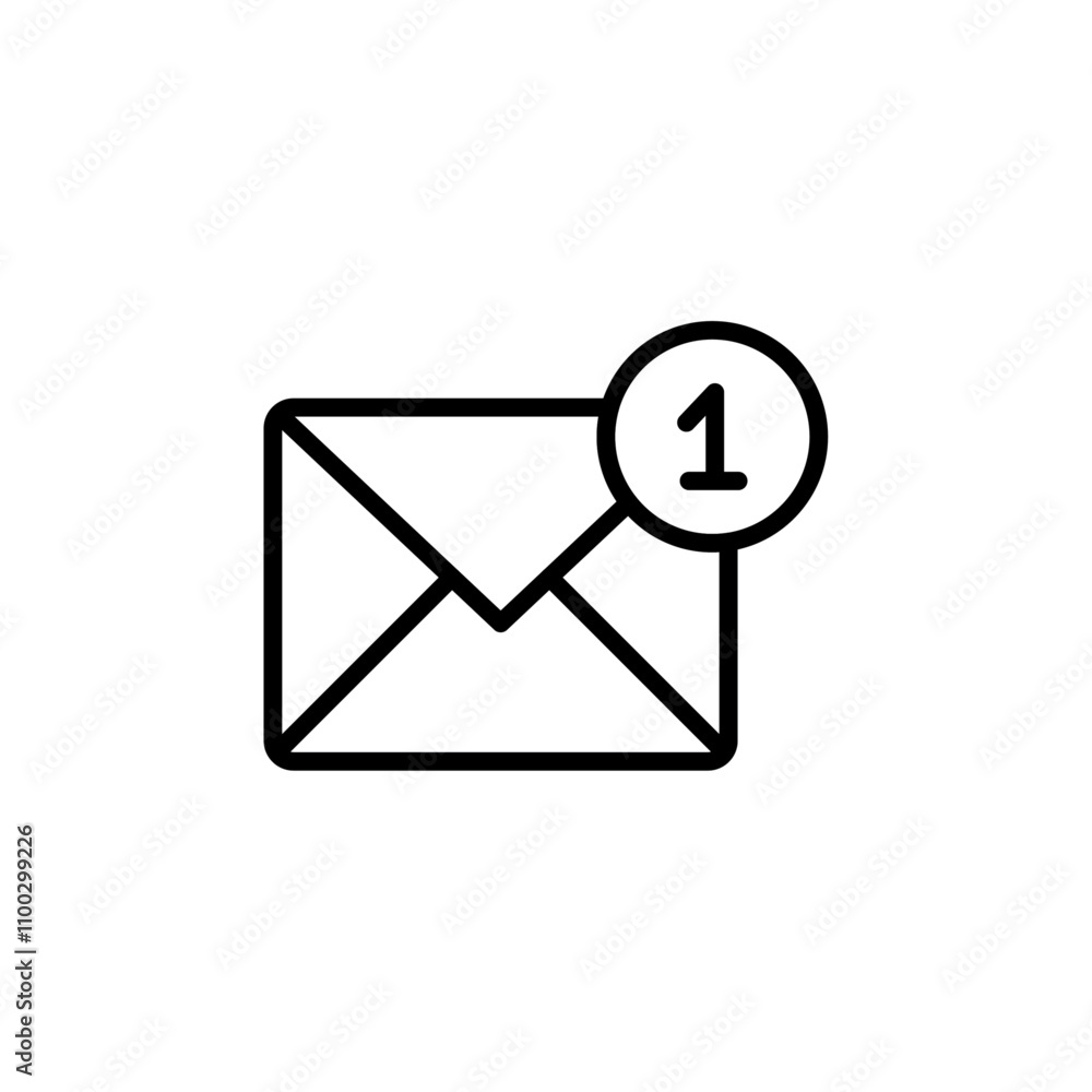 Aufkleber mail message icon outline vector for web ui