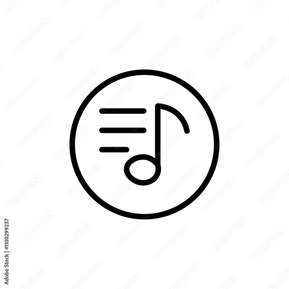 Poster lyrics icon outline vector for web ui