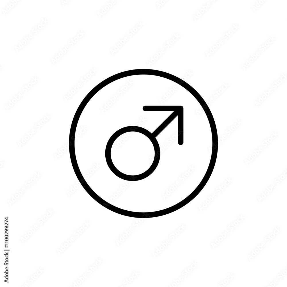 Poster male symbol icon outline vector for web ui
