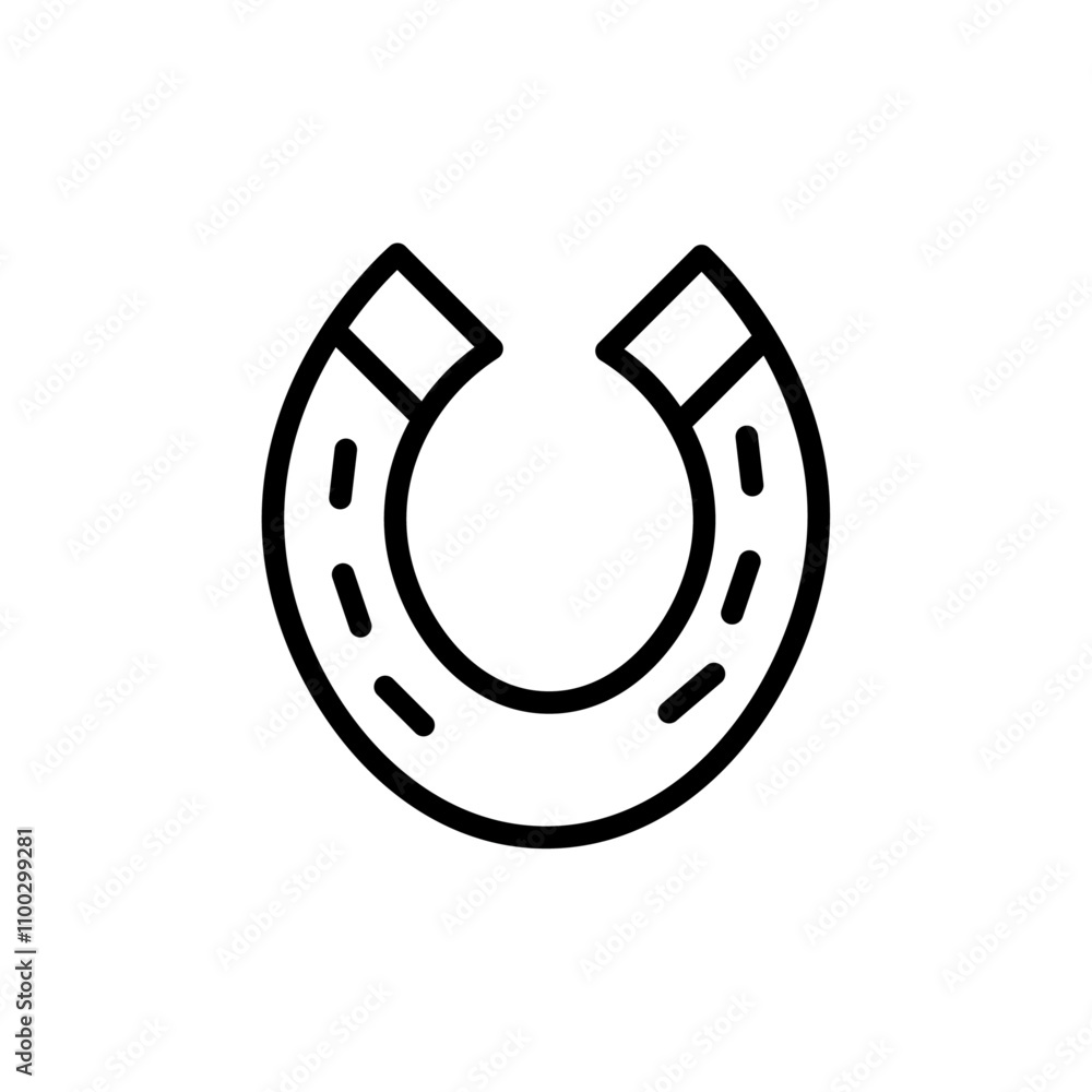 Aufkleber lucky horseshoe icon outline vector for web ui