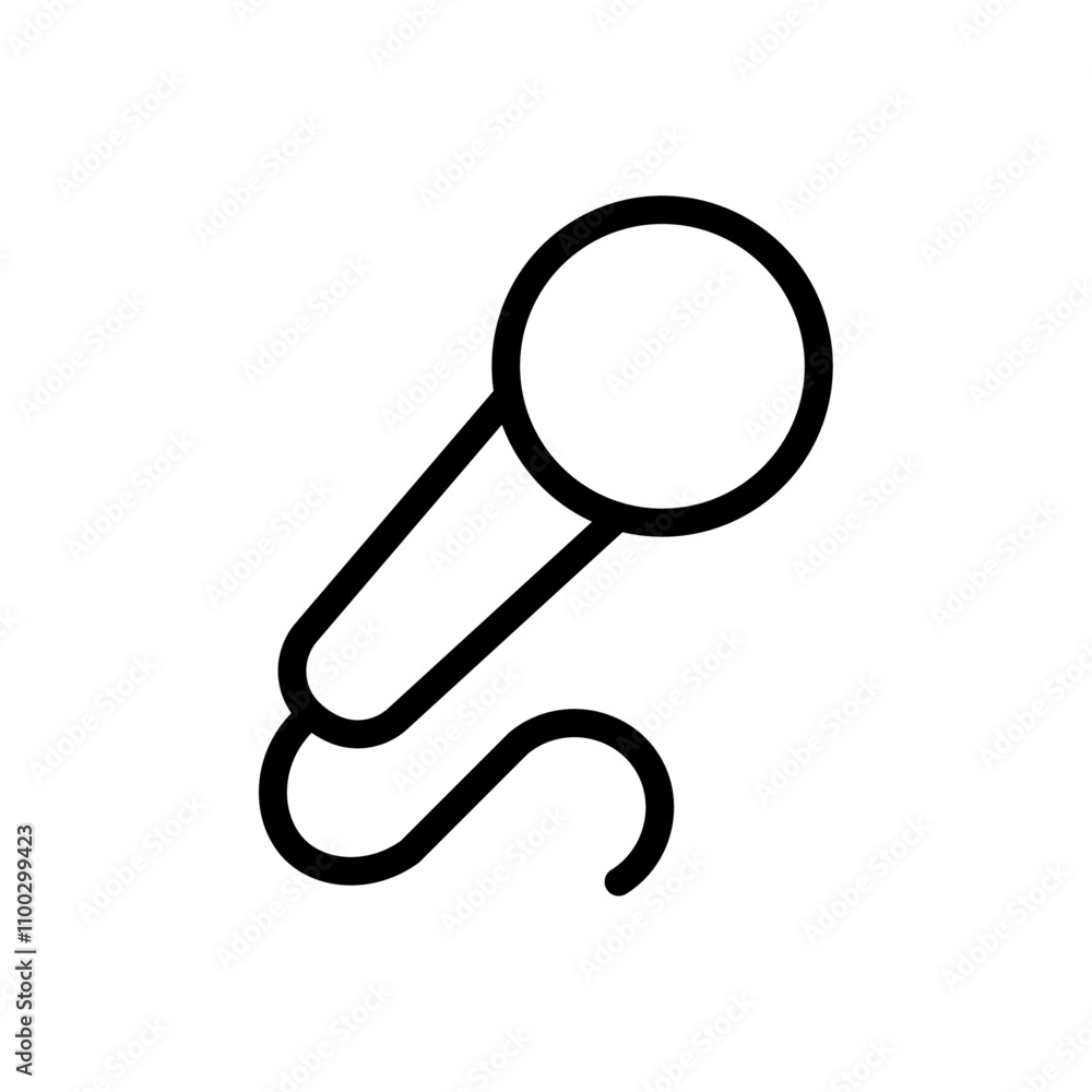 Poster microphone icon outline vector for web ui