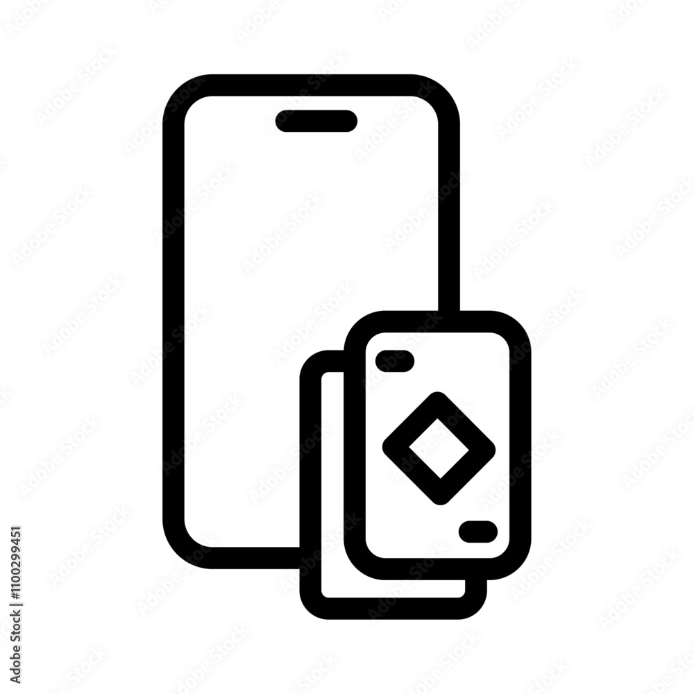 Poster mobile casino icon outline vector for web ui