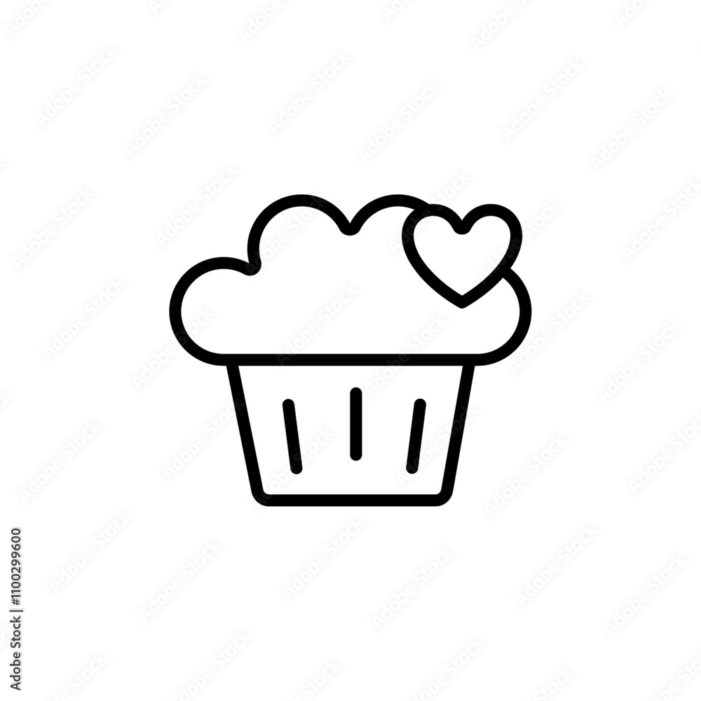 Poster Muffin Icon Outline vector for web ui