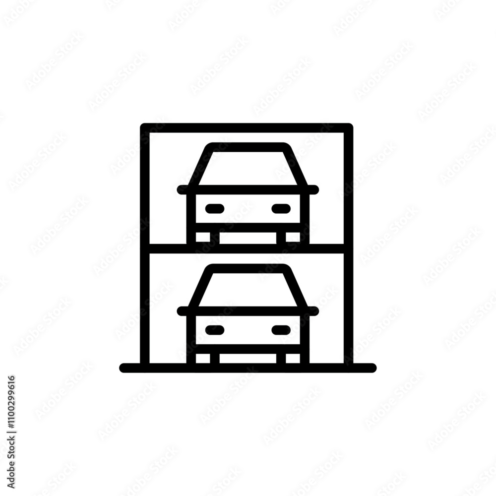 Poster Multi Storey Parking icon Outline vector for web ui