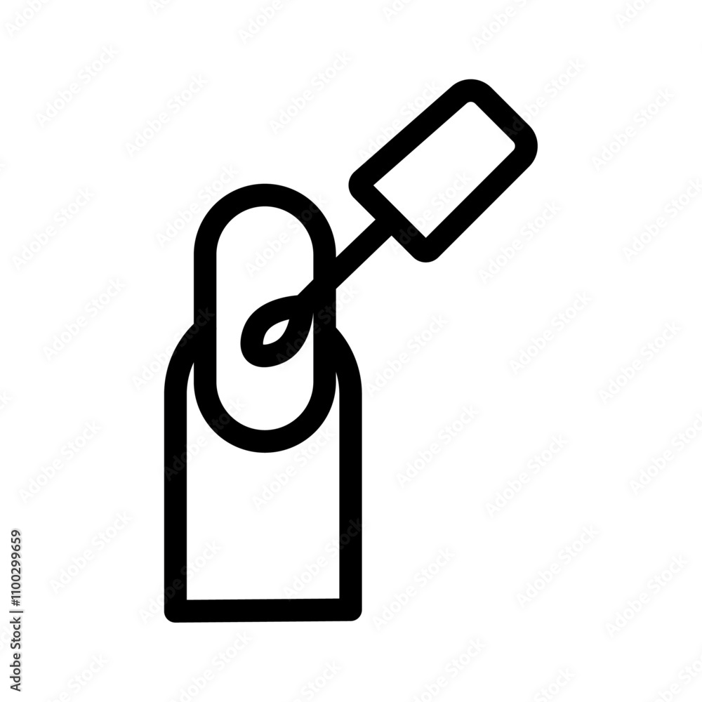 Aufkleber nails polish icon outline vector for web ui