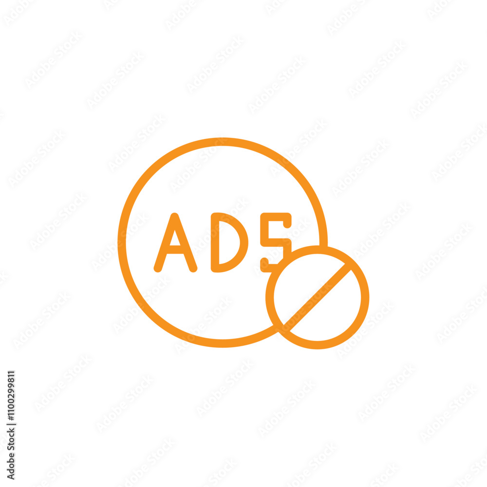 Aufkleber No ads icon Outline vector for web ui