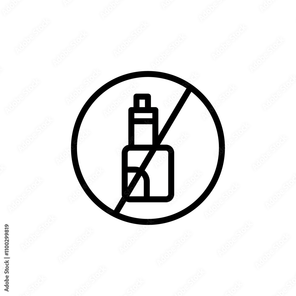 Poster No Electronic Vaping icon Outline vector for web ui