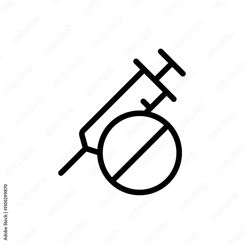 Aufkleber no vaccine icon outline vector for web ui