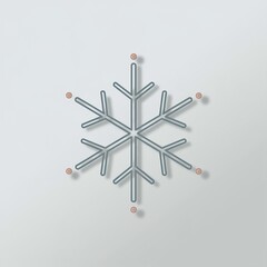 Elegant light blue minimalist vector outline snowflake icon used to represent winter, cold weather, or a freezing temperature setting.