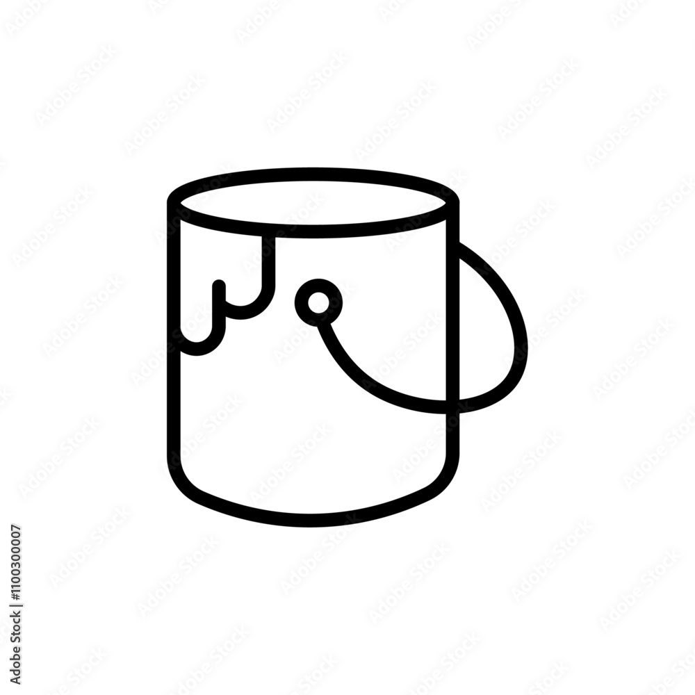 Poster paint bucket icon Outline vector for web ui
