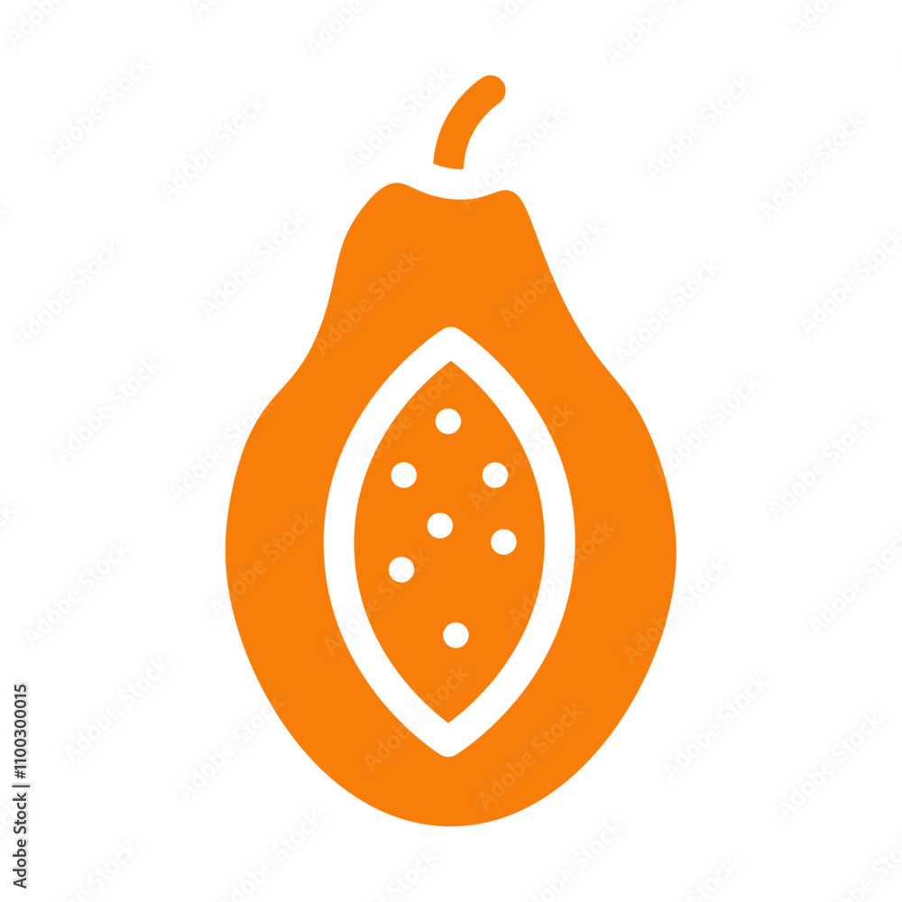 Poster Papaya icon Outline vector for web ui
