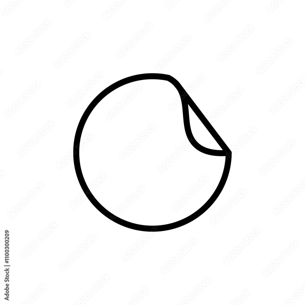 Poster peel off sticker icon Outline vector for web ui
