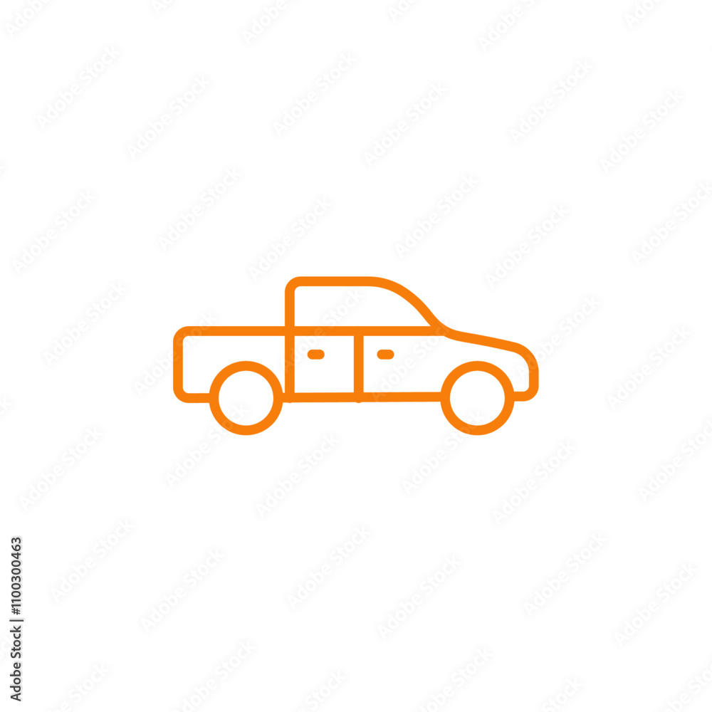 Poster pickup truck icon outline vector for web ui