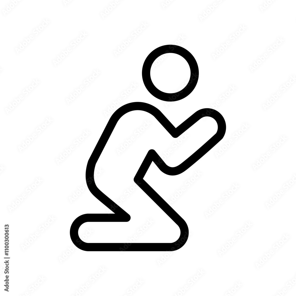 Poster Pray icon Outline vector for web ui