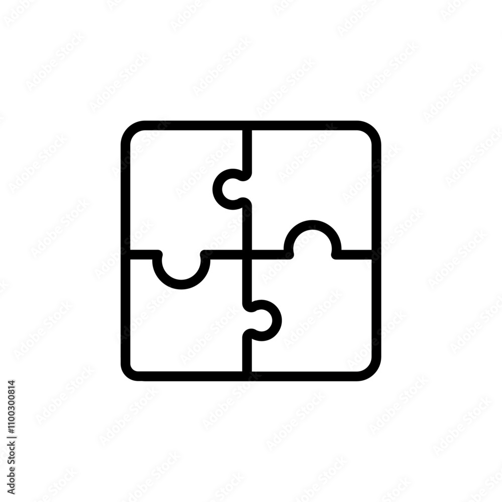 Aufkleber Puzzle icon Outline vector for web ui