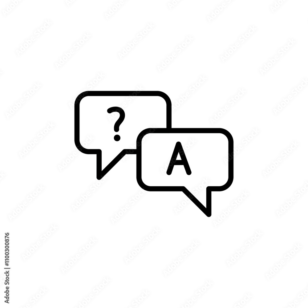 Aufkleber Questions and answers icon Outline vector for web ui