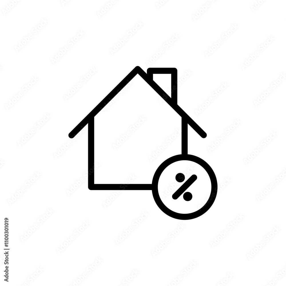 Aufkleber Rate for mortgage icon Outline vector for web ui