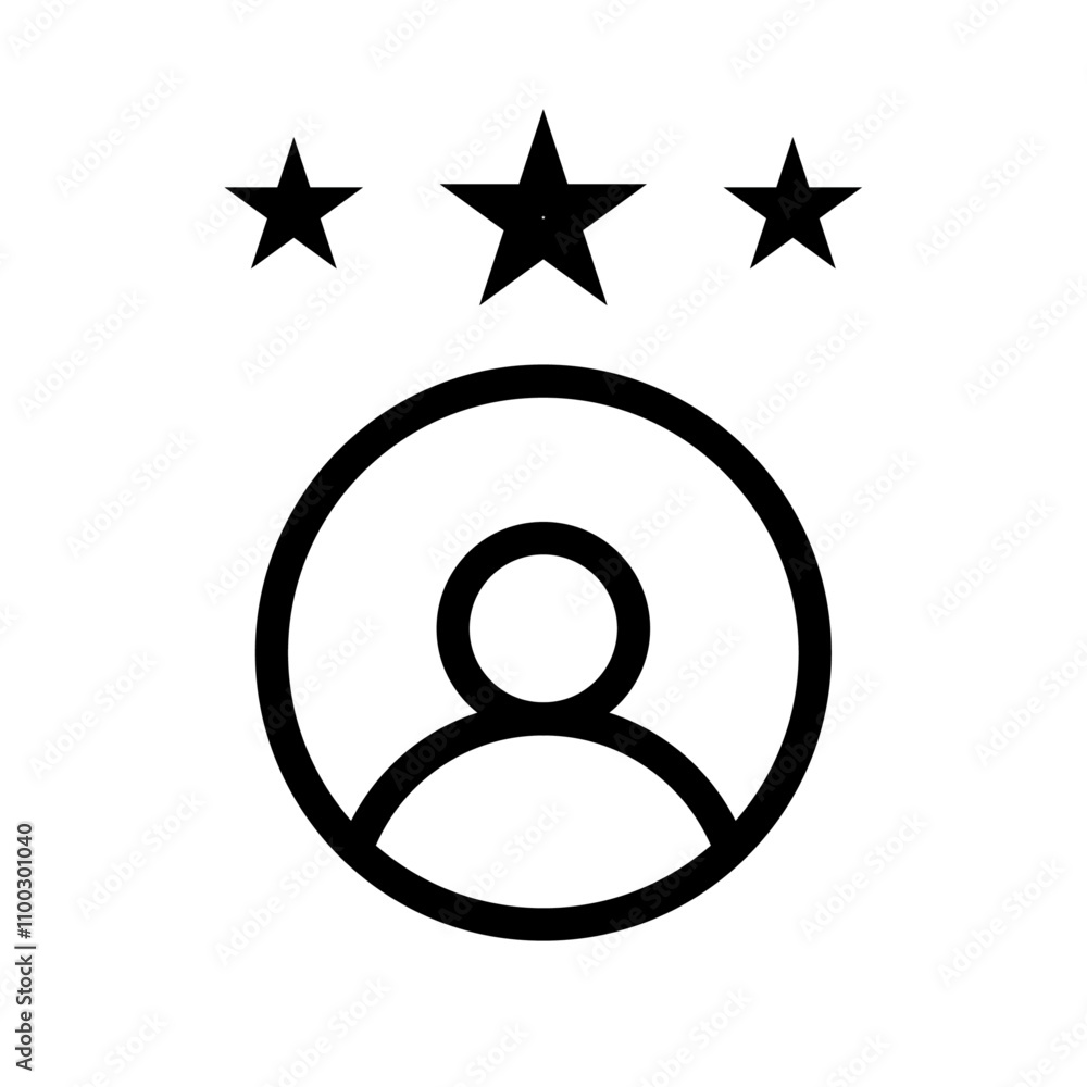 Aufkleber Rating employee icon Outline vector for web ui