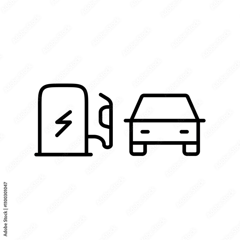Aufkleber Refueling Car icon Outline vector for web ui