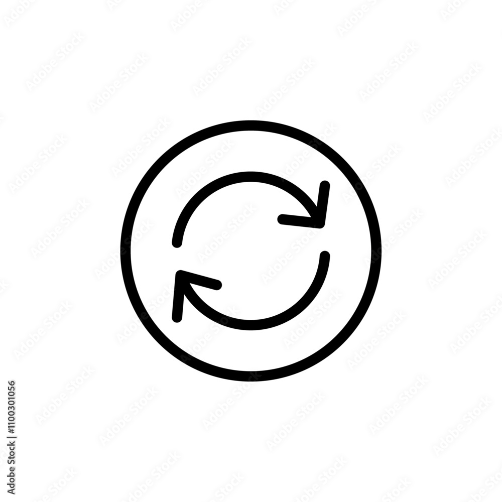 Poster Repeat reload arrow icon Outline vector for web ui