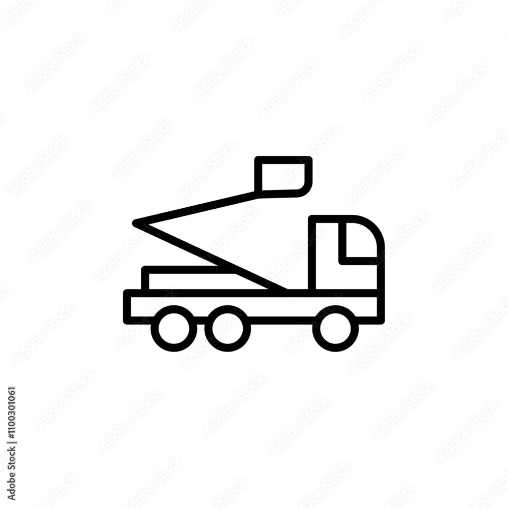Poster rescue truck basket icon outline vector for web ui