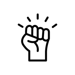 raised fists icon Outline vector for web ui