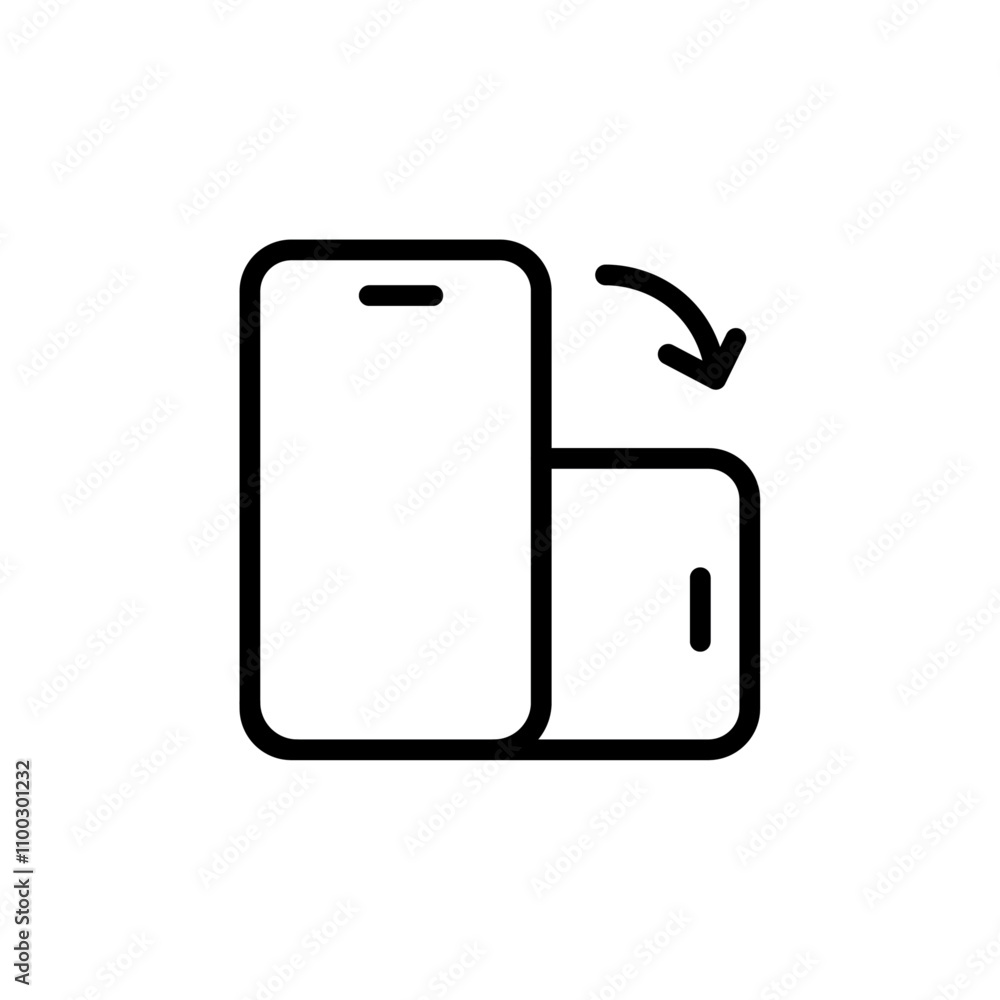 Poster rotate phone icon outline vector for web ui