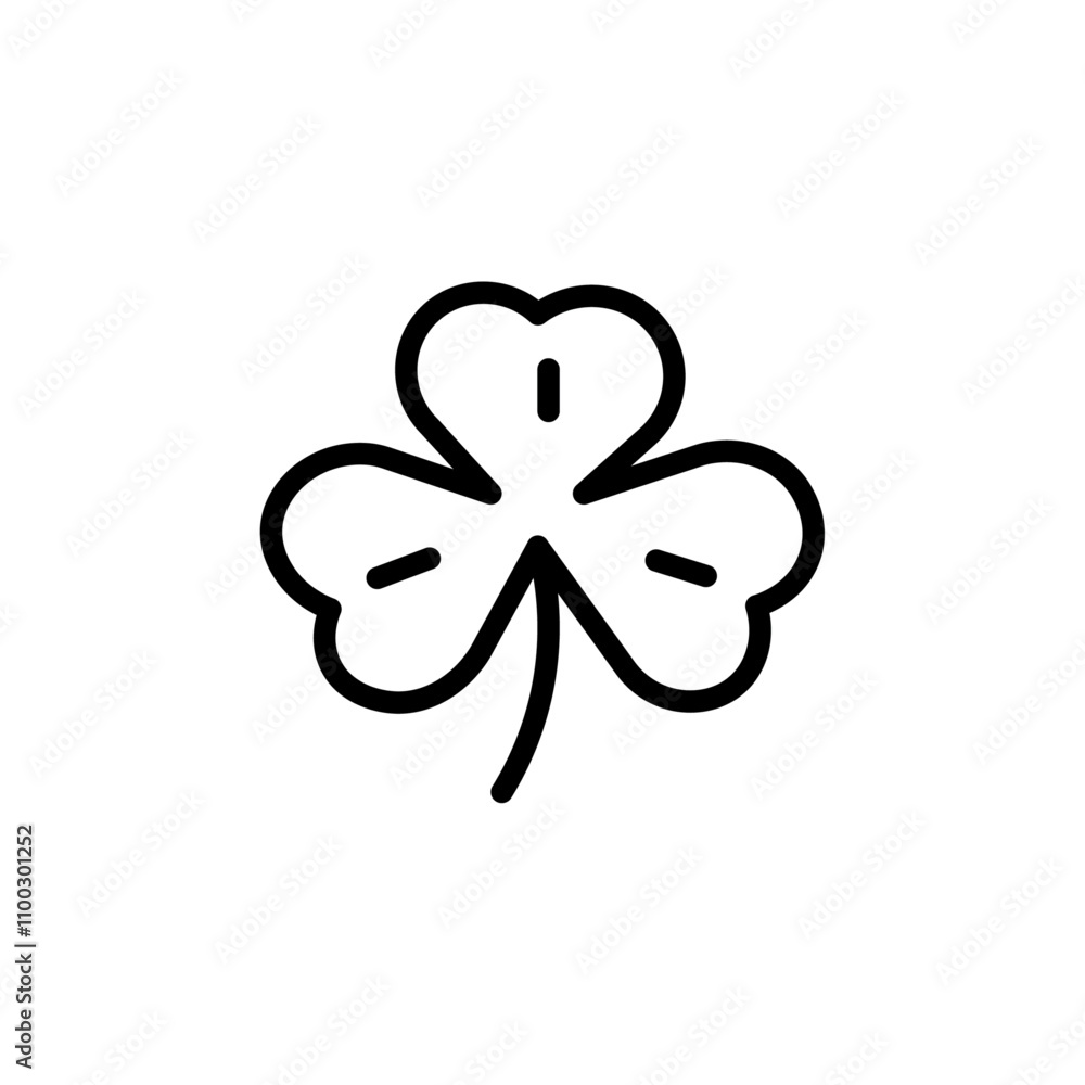 Poster Saint patrick Leaf clover icon Outline vector for web ui