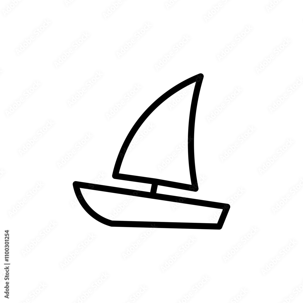 Poster sailboat icon outline vector for web ui