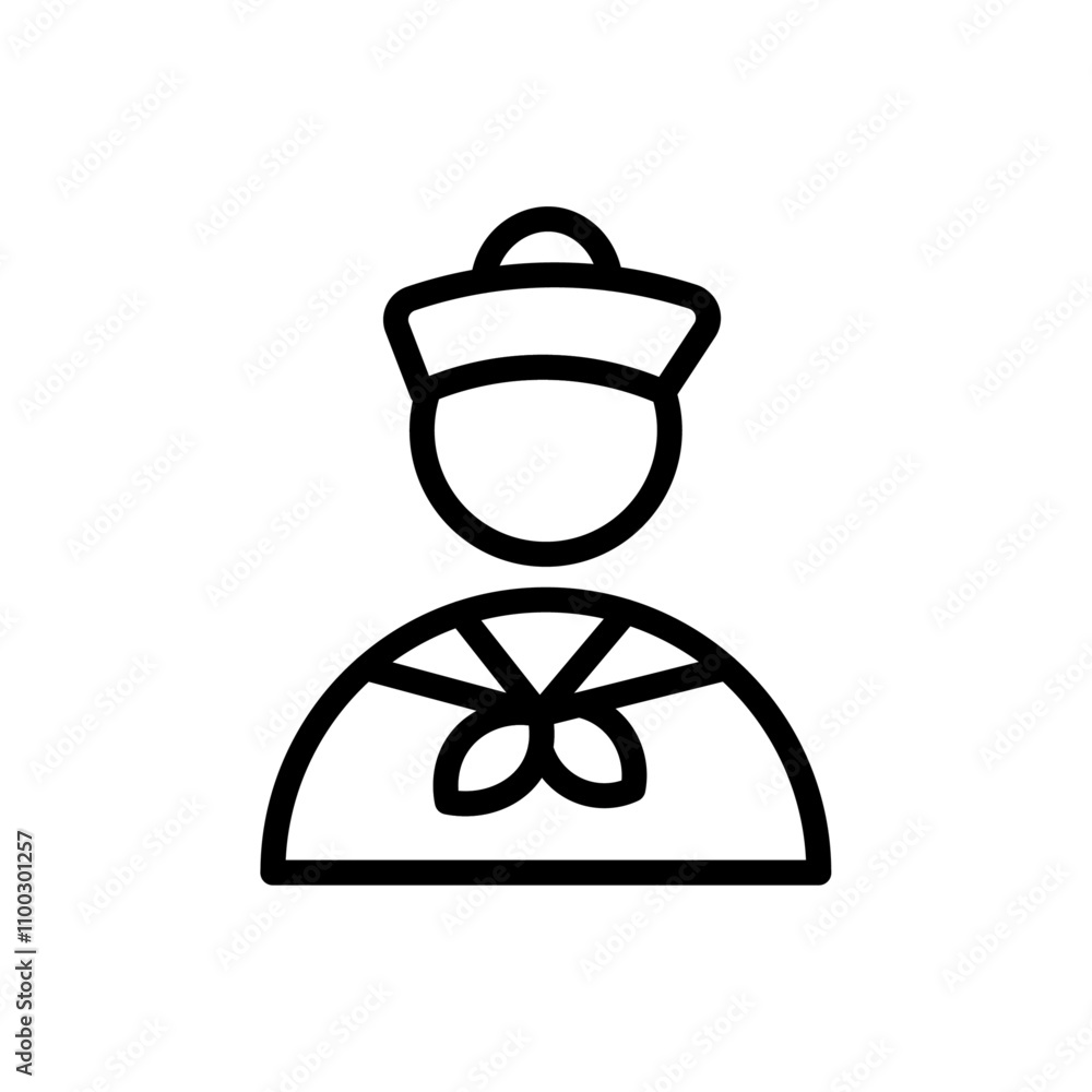 Poster Sailor icon Outline vector for web ui