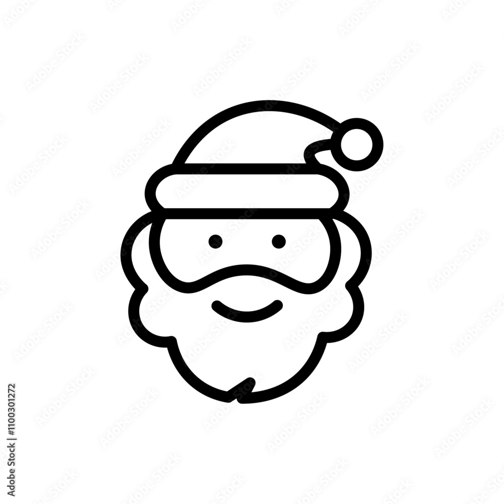 Poster Santa Claus icon Outline vector for web ui