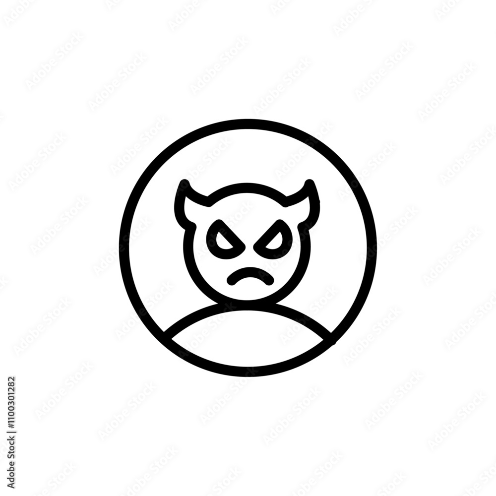 Poster satan evil icon Outline vector for web ui