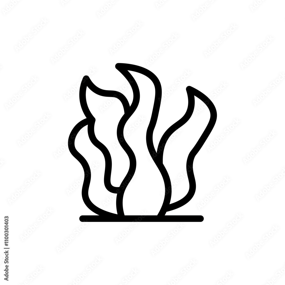 Poster Seaweed icon Outline vector for web ui