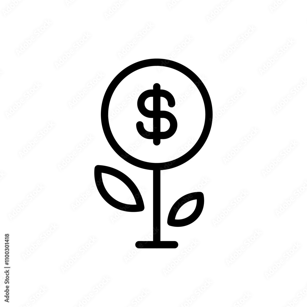 Poster seed money icon outline vector for web ui