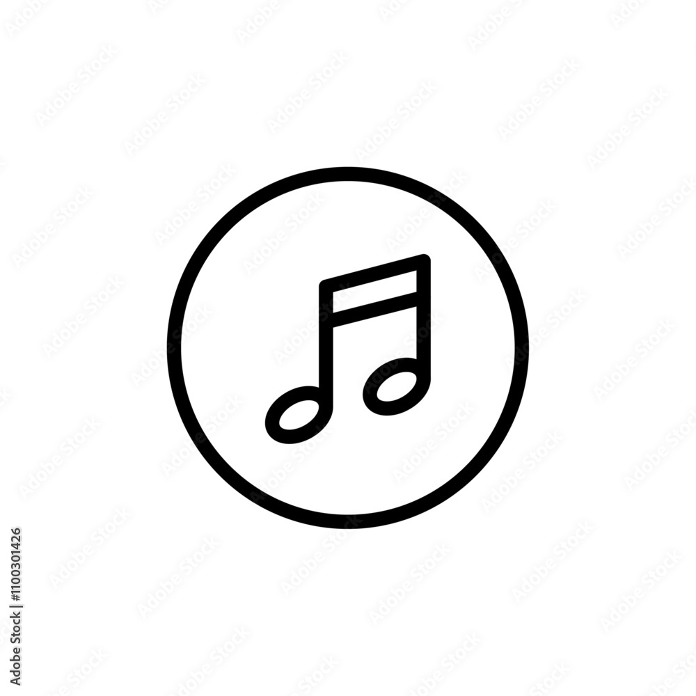 Poster semiquaver note icon Outline vector for web ui