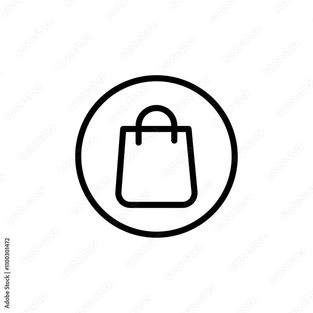 Aufkleber shopping bag icon outline vector for web ui