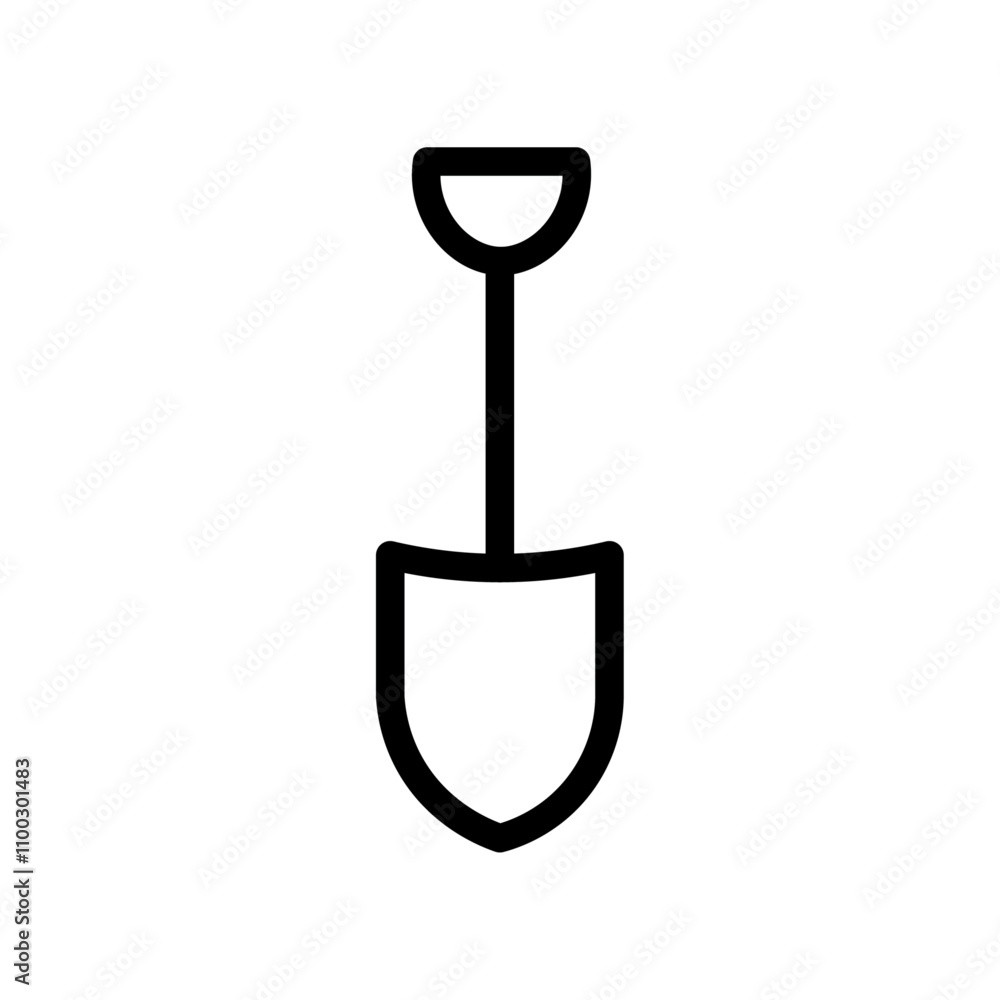 Aufkleber Short spade icon Outline vector for web ui