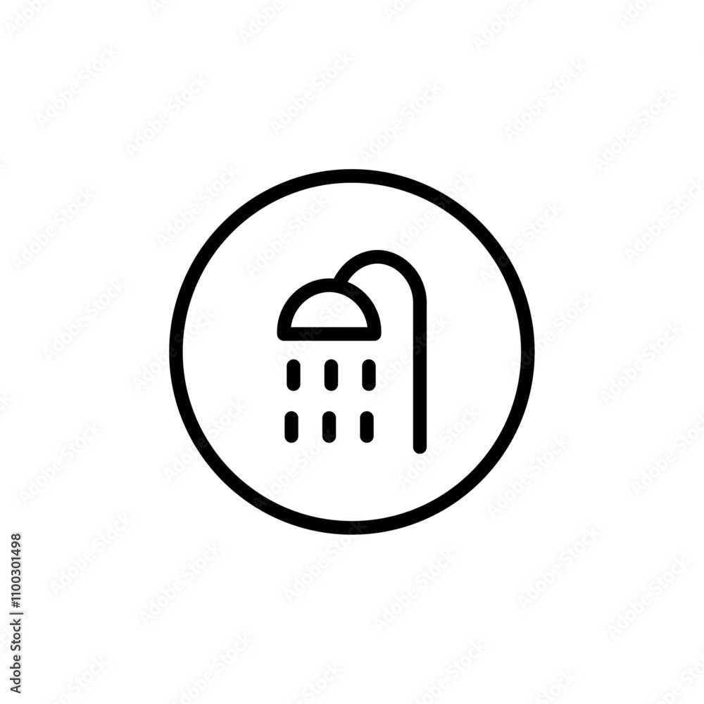 Poster Shower icon Outline vector for web ui