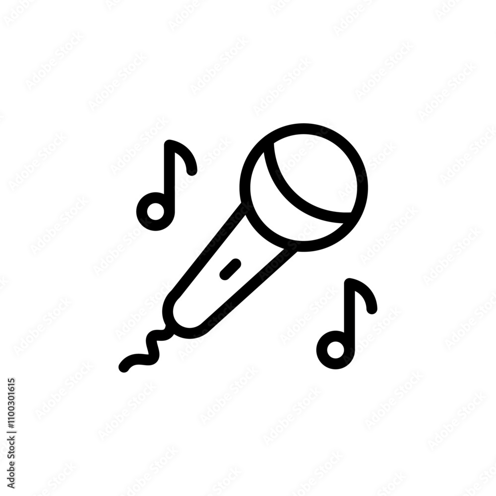 Aufkleber Sing icon Outline vector for web ui